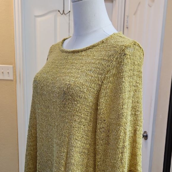 Nally & Millie Mustard Textured Tunic Top Ruffled Hem & Layered Bell Sleeves - Picture 4 of 10
